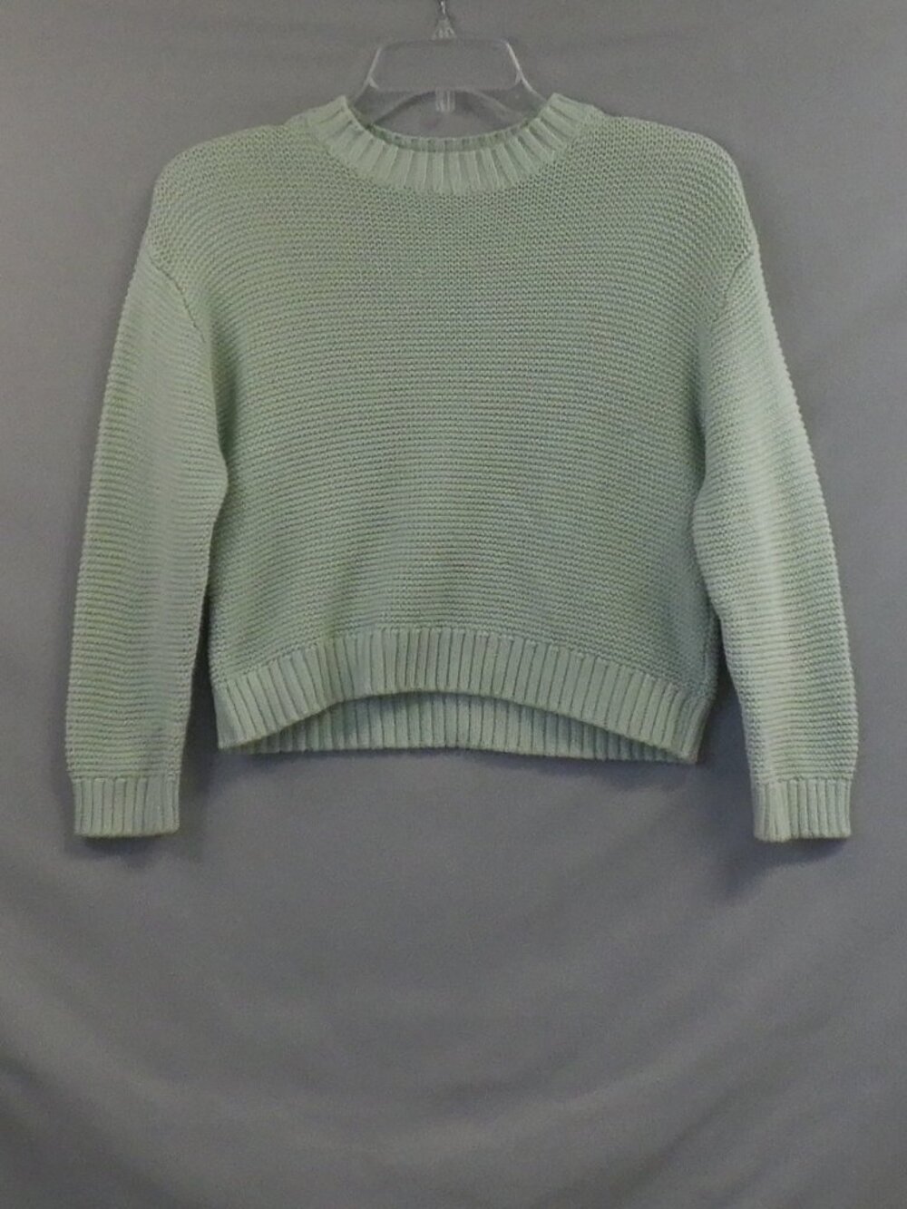 Zara Girls Mint Green Crewneck Knit Sweater A737